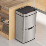 Hobag - poubelle de cuisine automatique 62l grande capacit en acier inox avec cerclage