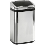 Poubelle de cuisine automatique - homcom - capteur de mouvement sans contact - couvercle - acier inoxydable ...