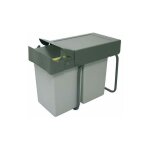 Poubelle de cuisine coulissante - 2 bacs - 28 l - nombre de seaux : 2 - dcor : gris - contenance : 28 ...