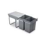 Poubelle de cuisine coulissante - 2 bacs - 42 l - amortisseur : sans - contenance : 42 l - dcor : gris ...