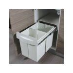 Poubelle cuisine blanc poppy - poubelle encastrable 2 x 20 litres Poubelle cuisine blanc poppy - poubelle encastrable 2 x 20 litres