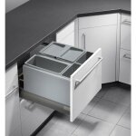 Poubelle de cuisine encastrable pour tiroir coulissant 29l hailo as xxl 500