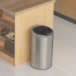 Poubelle de cuisine push inox acier inoxydable 30 l - inox