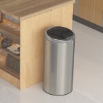 Hobag - poubelle de cuisine push inox acier inoxydable 42 l - inox