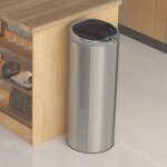 Poubelle de cuisine push inox acier inoxydable 50 l - inox