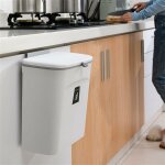 Poubelle de cuisine suspendue, 9l poubelle de cuisine porte d'armoire collecteur de dchets avec couvercle ...