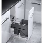 Hailo - poubelle de cuisine tri slectif 2 bacs encastrable 25l (15 + 10) as cargo
