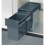 Poubelle de cuisine tri slectif 2 bacs encastrable sous vier 30l (24 + 7) hailo tandem
