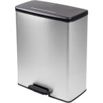 Curver - deco bin slim 254610 poubelle 65 l (l x h x p) 480 x 615 x 280 mm argent, noir 1 pc(s)