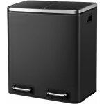 Liferun - poubelle double compartiment, 2x15l poubelle de cuisine tri selectif en mtal, avec pdale, ...