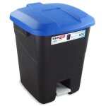 Poubelle �cologique � p�dale bleue - 50 l