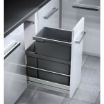 Hailo - poubelle encastrable 2 bacs pour meuble coulissant 45l (38 + 7) euro cargo