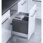 Poubelle encastrable 3 bacs pour meuble coulissant 44l (18 + 13 + 13) hailo triple xl