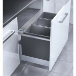 Poubelle encastrable 3 bacs pour meuble coulissant 90l (28 + 28 + 28) hailo triple xl