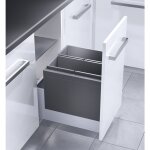 Poubelle encastrable pour meuble coulissant 36l hailo triple xl