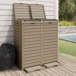 Poubelle d'extrieur marron clair 78x41x86 cm polypropylne vidaxl