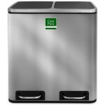 Casa pura - poubelle de cuisine félix, acier inox, 2 compartiments de 30 litres (60 litres) Casa pura - poubelle de cuisine félix, acier inox, 2 compartiments de 30 litres (60 litres)