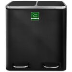 Casa pura - poubelle de cuisine f�lix, noir, 2 compartiments de 30 litres (60 litres)
