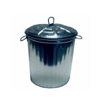 Poubelle d'ext�rieur en acier galvanis� ? capacit� 7 litres ? dimensions � 23 cm x 27 cm ? couvercle ...