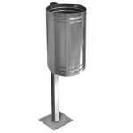 Poubelle galvanis�e avec base