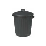 Eda - poubelle d'immeuble noire 80 litres avec couvercle