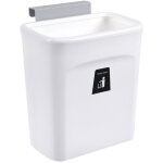 Poubelle murale couvercle coulissant 29. 5�16�26cm cuisine salle de bain plastique blanc