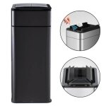 Beyond blue - poubelle cuisine automatique lat�rale - ouverture papillon - noir mat - 60l - piles ou ...