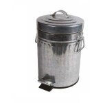 Poubelle salle de bain à pédale 3l en métal gris Poubelle salle de bain à pédale 3l en métal gris