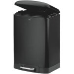 Kela - poubelle à pédale davino silent close 12l 27x23, 5cm h:40cm inox noir Kela - poubelle à pédale davino silent close 12l 27x23, 5cm h:40cm inox noir