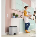 Hailo - poubelle � p�dale oko trio plus taille l 3x9 l argent� 0633 - 220