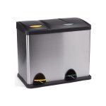 Msv - poubelle  pdale tri slectif inox 18l + 8l