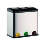 Msv - poubelle  pdale tri slectif inox 3x20l