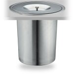 Poubelle plan de travail, 8 l, encastrable, inox, d�chets organiques, avec couvercle, hxd 25 x 27 cm, ...