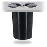 Poubelle plan de travail, encastrable, couvercle, hygi�nique, compost, inox, hxd 29, 5 x 26, 5 cm, argent� ...