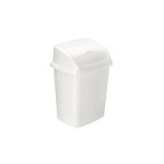 Poubelle plastique 4, 5 litres rectangle � couvercle basculant blanche - maxiburo