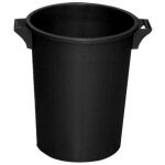 Poubelle en pvc 120 litres cm 53x79 h empilable sans couvercle couleur noire usage agricole