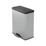 Curver - deco bin slim 254610 poubelle 65 l (l x h x p) 480 x 615 x 280 mm argent, noir 1 pc(s)