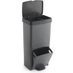 Sp berner - poubelle de recyclage 70 l en plastique avec 2 ouvertures - hauteur 76 cm noir - noir et ...