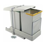 Poubelle de recyclage emuca 8077221, fixation inf�rieure, extraction et couvercle automatique, 2 grands ...