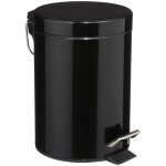 Cube de poubelle 3l p�dale en m�tal noir