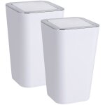Poubelle salle de bain wenko candy blanche 6 litres 2 pi�ces poubelle avec couvercle basculant poubelle ...