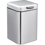 Poubelle de salle de bain, fixation murale, 3 l, carrée, frein de chute, hxlxp: 24, 5x16x23 cm, argenté ... Poubelle de salle de bain, fixation murale, 3 l, carrée, frein de chute, hxlxp: 24, 5x16x23 cm, argenté ...