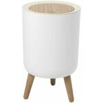 Poubelle sur pied de salle de bain 7l couleur bois pour la cuisine, la salle de bain, la chambre, le ...