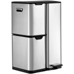 Poubelle de tri � p�dale en inox - 3 bacs - 60l - dumeo