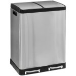 5five simply smart ? poubelle tri s�lectif inox 2 bacs 30l ? ouverture � p�dale ? dimensions 48, 8x39, ...