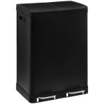 5five simply smart ? poubelle tri s�lectif m�tal 2x30l ? ouverture � p�dale ? dimensions l. 48, 1 x p. ...