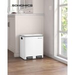 Songmics - poubelle cuisine, 2 x 15l, poubelle tri, avec p�dale, 2 compartiments, 15 sacs poubelles, ...