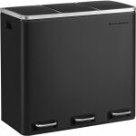 Songmics - poubelle cuisine, 3 x 18 l, poubelle de tri, 3 compartiments, 15 sacs poubelles, dchets, ...