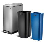 Kitchen move - poubelle de tri slectif edge argent acier inoxydable 50l