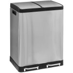 Poubelle de tri s�lectif en inox 2 bacs de 30 litres ouverture � p�dale - five
